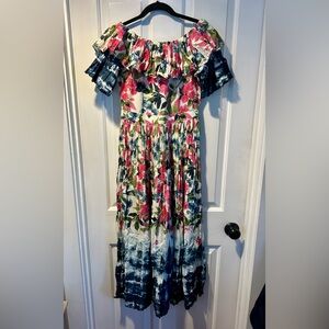 MISA LOS ANGELES off the shoulder floral maxi dress